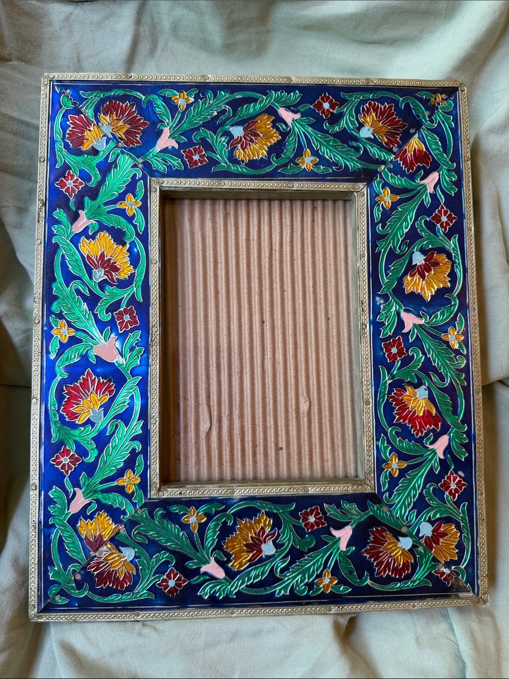 Indian Floral Enamel Decorative Picture Frame fits a 6x4 picture